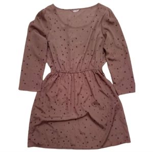 Wallflower Medium Brown & Black Star Long Sleeve Dress